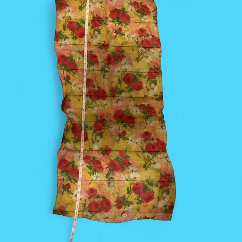 Vintage floral sheer scarf wrap